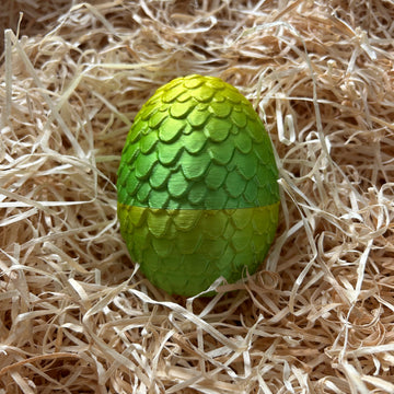 Oeuf vert clair / jaune métallisé